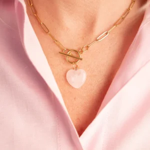 Naszyjnik z kwarcem różowym