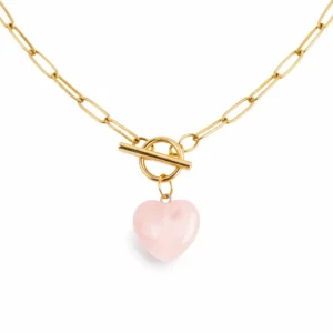 Naszyjnik z kwarcem różowym